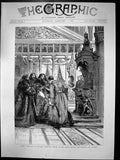 Old Print Prince Ferdinand Bulgaria Attending Greek Church In Sofia 1890 19th