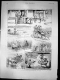 Old Sport In India Days Ducking-Shooting In Oude Boat Birds Lake 1890 Victorian