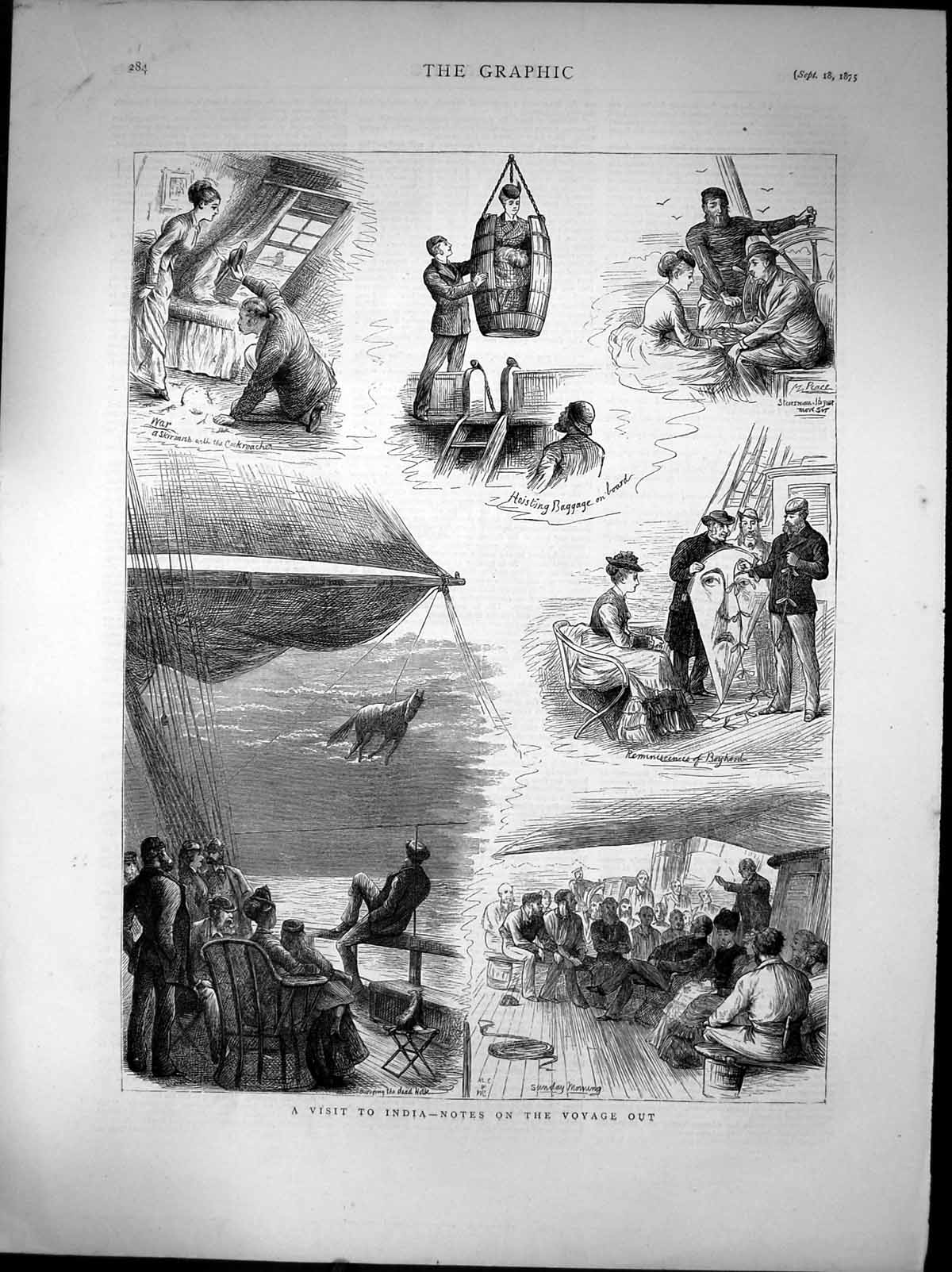 Old A Visit To India Notes On The Voyage Out Dead Horse Baggage 1875 Victorian