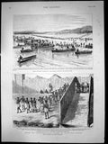Old Print Under Portuguese Flag Slavery Africa Zambesi Katanga Tribe 1892 19th