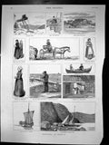 Antique Print Sketches In Norway Christiana Steegen Kjerre Sogne Fiord 1881