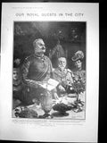 Antique Print Banquet In The Guildhall King Portugal Making His Speech 1904