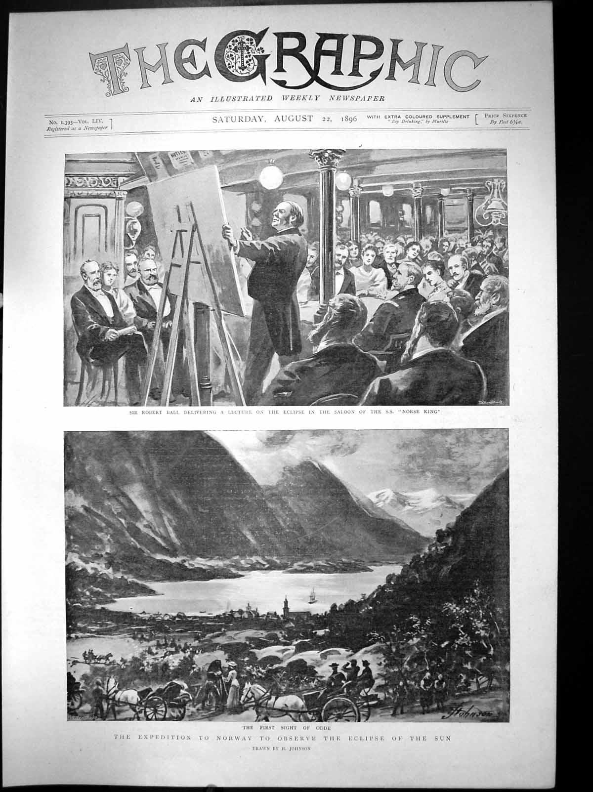 Antique Print Expedition To Norway Observe Eclipse The Sun Robert Ball 1896