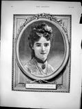 Original Old Antique Print Hrh Princess Thyra Denmark Framed Portrait 1873 19th