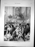 Old Republic In Spain Procession Students Passing Before Congres 1873 Victorian