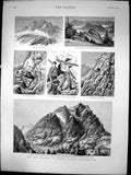Antique Print New Railway Up Mount Pilatus Switzerland Pilatus Lucerne 1888
