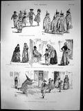 Old Antique Print Childrens Carnival At Minorca Play Dress Cakes 1892 19th
