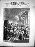 Old Print The Late Fire At The Escurial Rescuing Books From Library 1872 19th