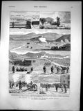 Old Print Carlist War Spain Fighting Round Bilbao Republican Carlist 1874 19th