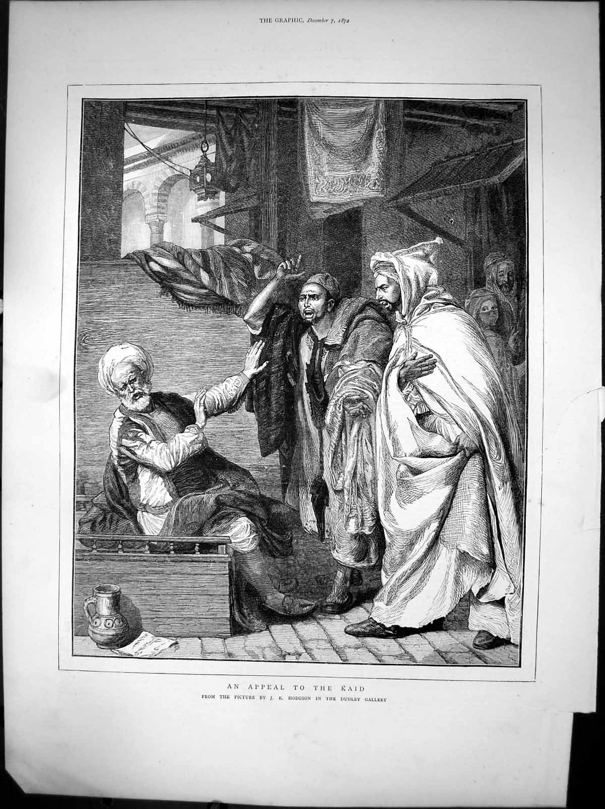 Old Print An Appeal To The Kaid Picture By Je Hodgson Dudley Gallery 1872 19th