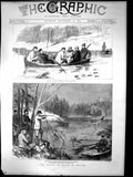 Antique Old Print Prince Wales In Sweden Killing First Elk Rifle Skepsta 1885