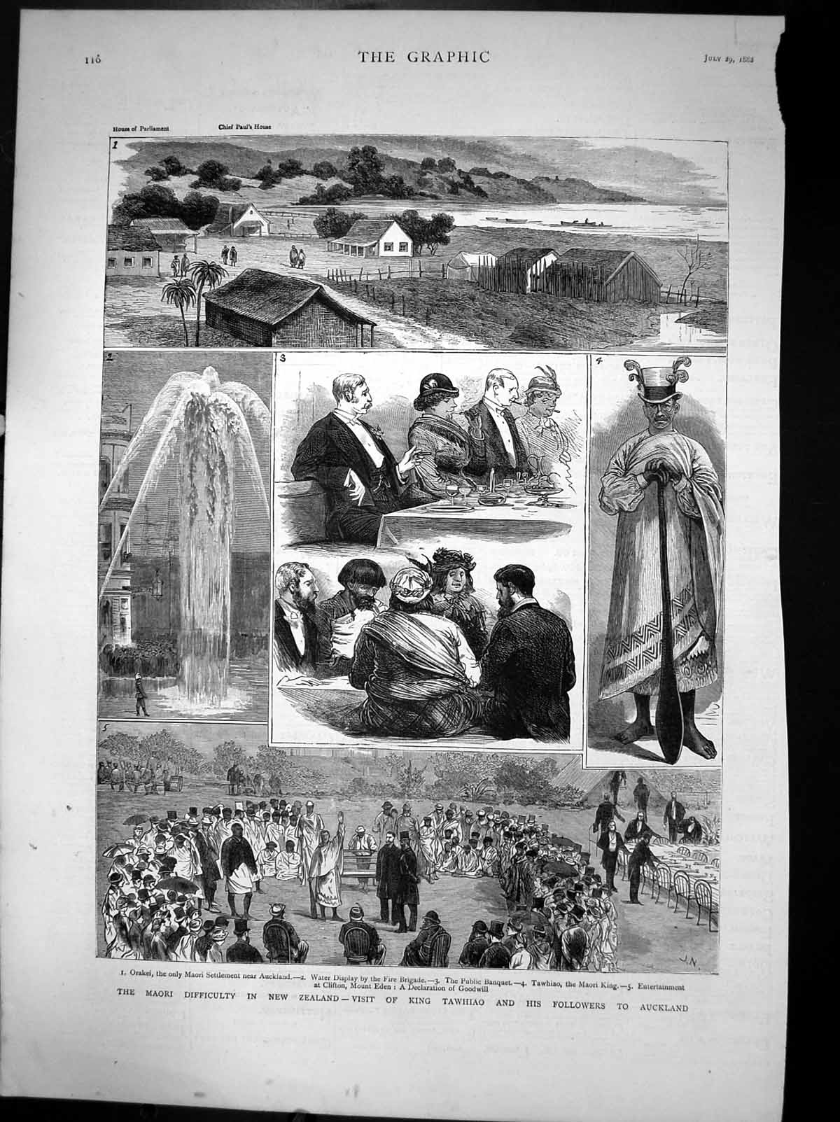Old Maori Difficulty In New Zealand King Tawhiao Auckland Orakei 1882 Victorian