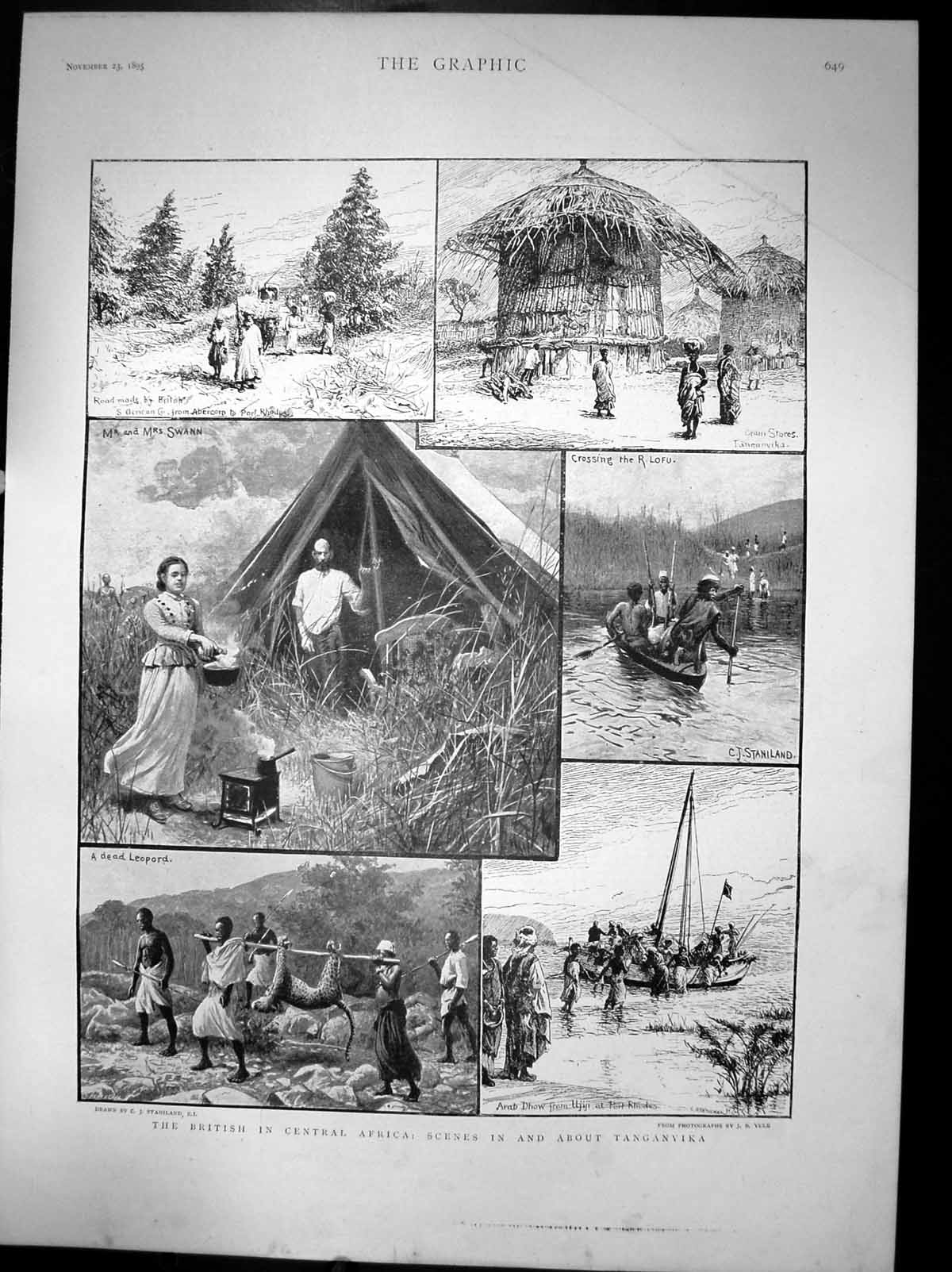 Antique Print British In Central Africa Scenes In And About Tanganyika 1895