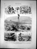 Antique Old Print Ashantee War How I Took Coomassie Officers Dream Camp 1873