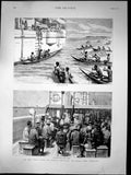 Antique Print On West Coast Africa Sketches On Hms Magpie Fishing Sea 1892 19th