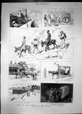 Old Print Round The World Yachting In The Ceylon At Gibraltar Sketch 1881 19th