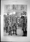 Antique Old Print Reception Crown Prince Prussia At Potsdam German Empe 1892
