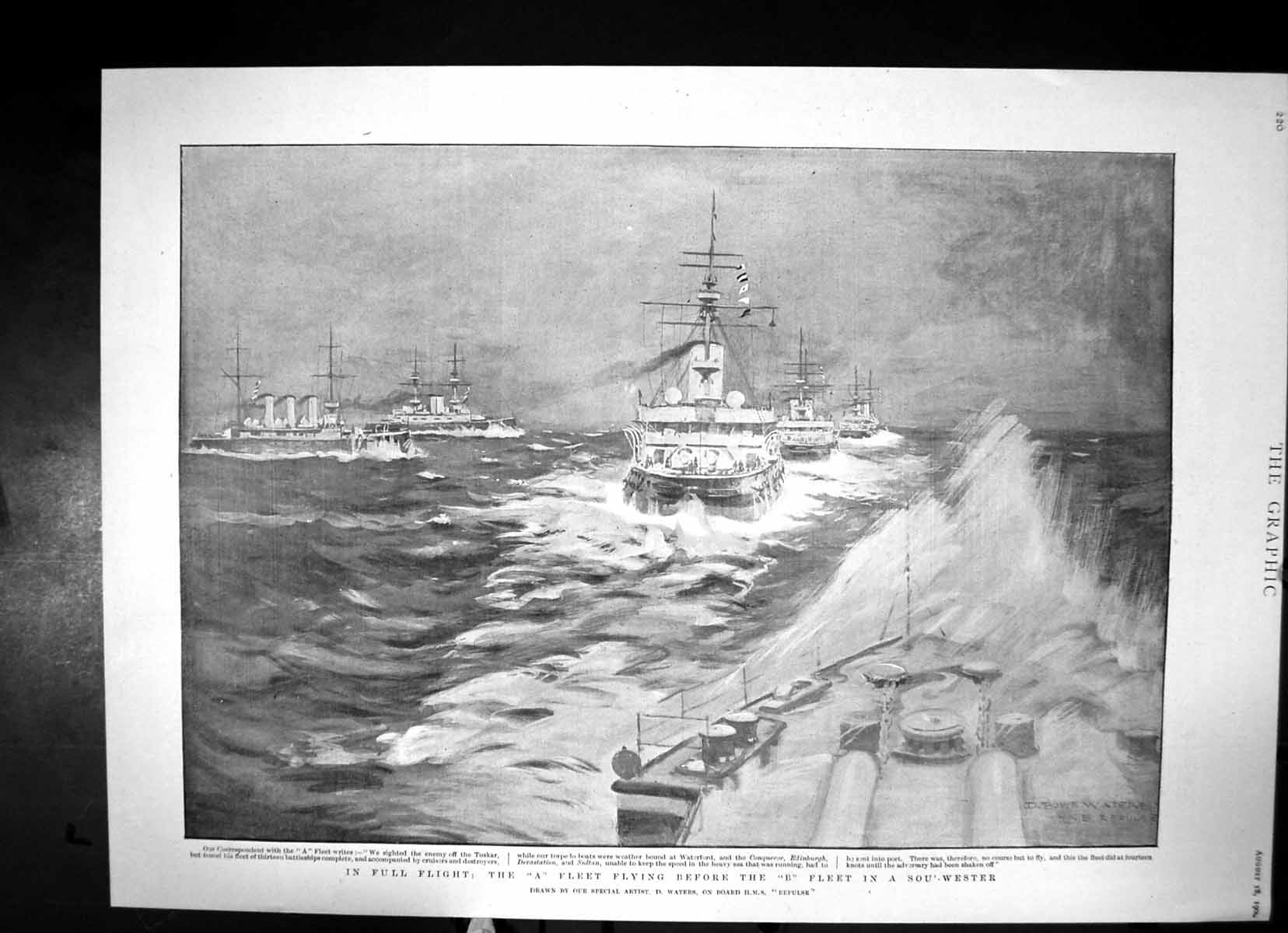Old In Full Flight A Fleet Flying Before B Fleet In A Sou-Wester 1900 Victorian
