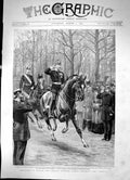 Old Print Riots In Berlin German Emperor Riding Through The Streets 1892 19th