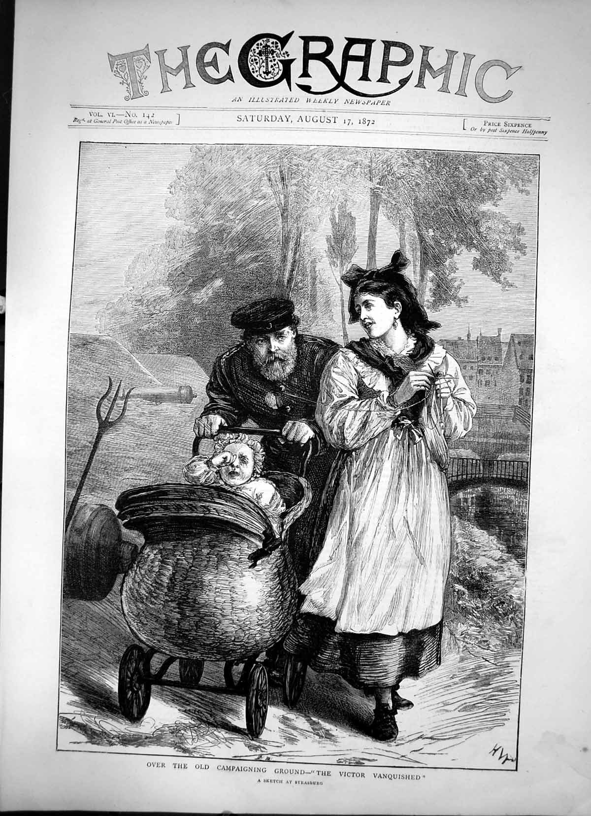 Old Antique Print Over The Campaigning Ground The Victor Vanquished 1872 19th