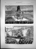 Antique Old Print Funeral The Duke Brunswick Geneva Procession Service 1873