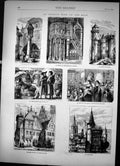 Antique Print Artists Tour On The Main Wurzburg Gemundun Himmelspforte 1870