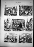Antique Old Print ArtistsˇTourˇOnˇTheˇMainˇWurzburg Frankfurt Wertheim 1870