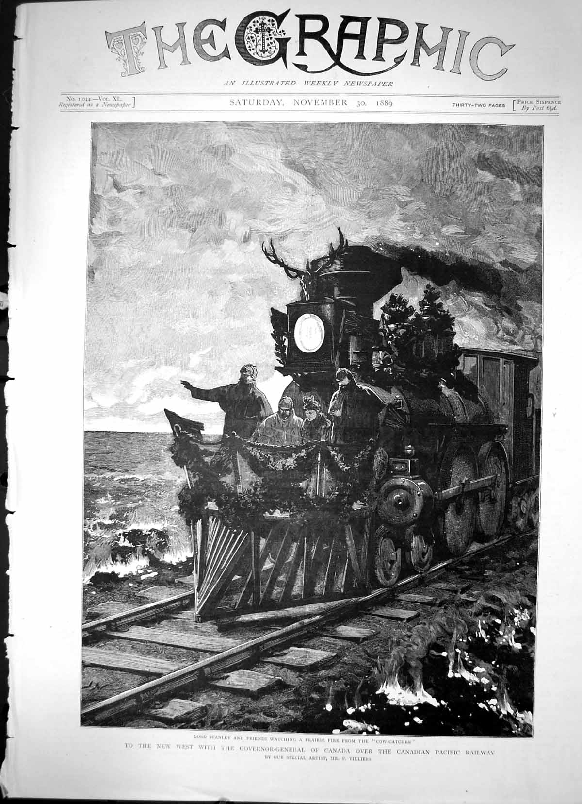 Antique Print New West With Governor-General Canadian Pacific Railway 1889 19th