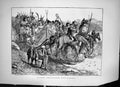 Old Print Graphic America Frog Town Rangers Native Indians Horseback 1870 19th