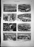 Antique Print In The Silver Region Colorado Usa Sketches Grand Crater 1881 19th
