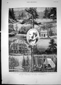 Antique Old Print The New Settlement Rugby Tennessee Usa Sketches Woods 1881