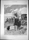 Antique Print In Search A New Home A Scene In The Far West Horseman 1891 19th
