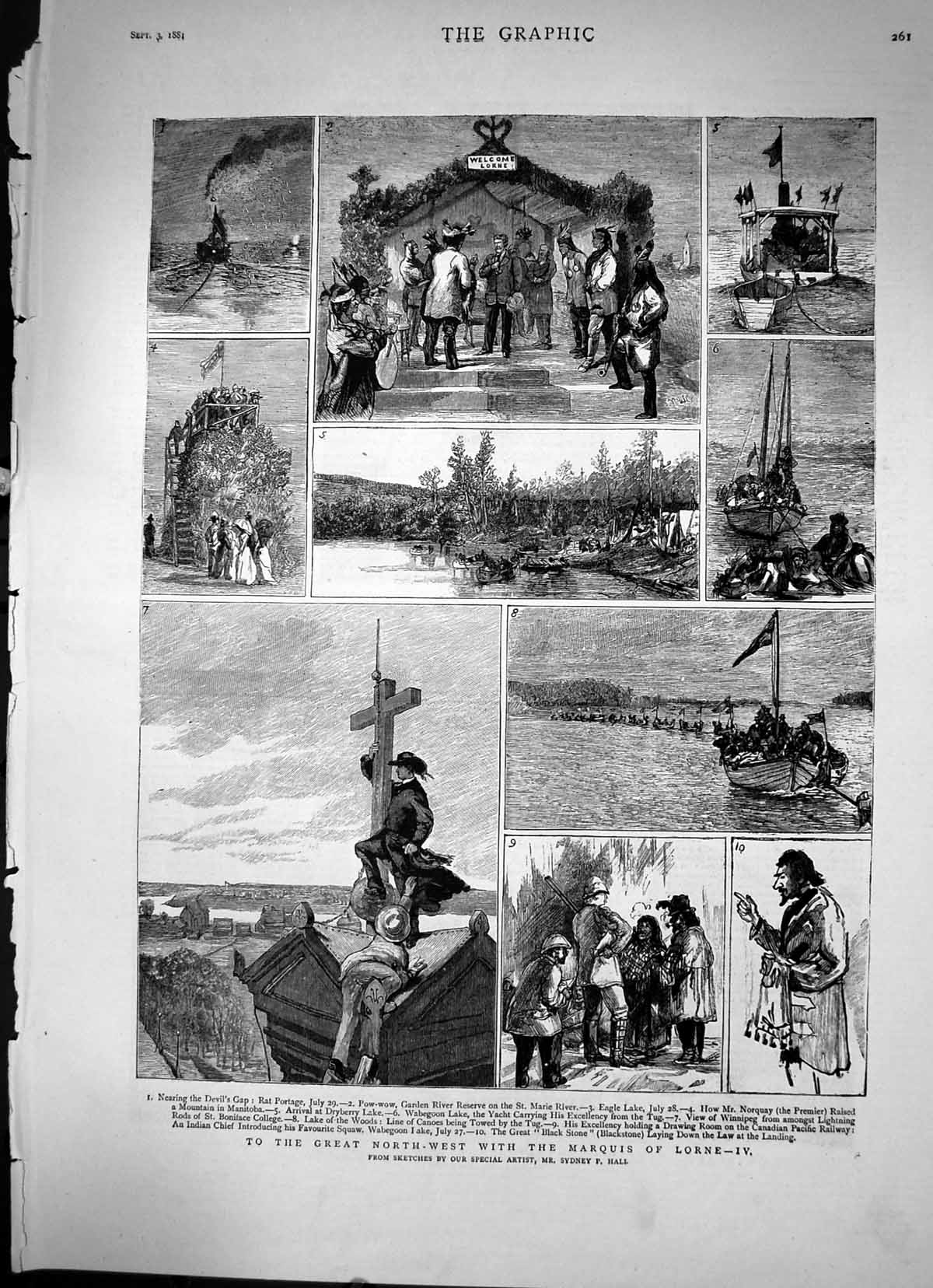 Old Print To The Great North-West With The Marquis Lorne Sketches 1881 19th
