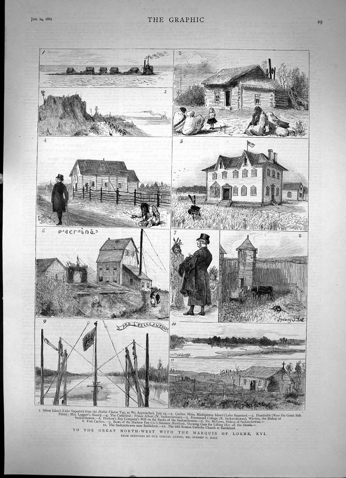Old Print ToˇTheˇGreatˇNorth-WestˇWithˇTheˇMarquisˇOfˇLorneˇSketchesˇ1882 19th