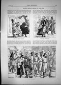 Old Print Graphic America Arrival At New York Police Nursemaids Dust 1870 19th