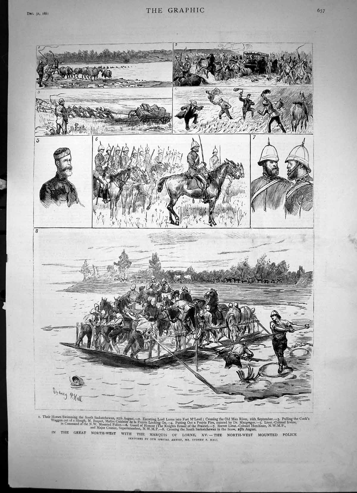 Old Print InˇTheˇGreatˇNorth-WestˇWithˇTheˇMarquisˇOfˇLorneˇSketchesˇ1881 19th
