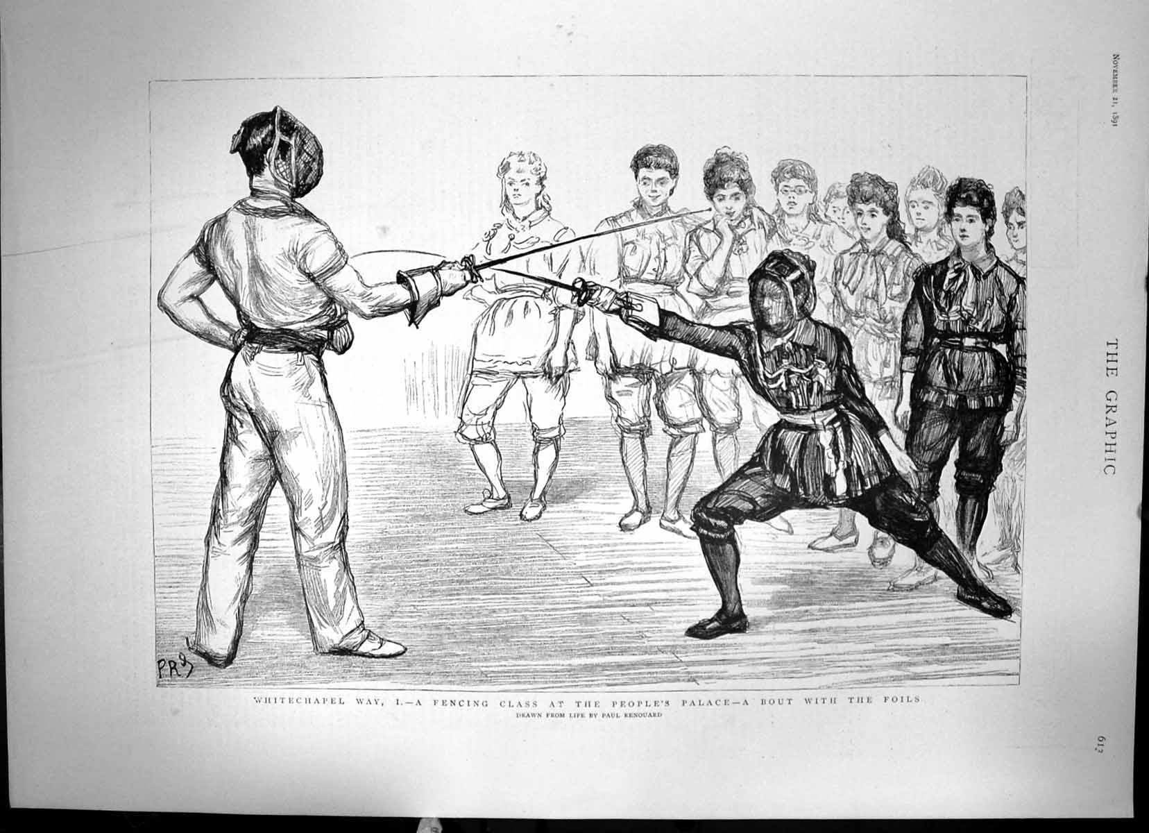 Old Whitechapel Way A Fencing Class At The Peoples Palace Foils 1891 Victorian