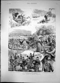 Antique Print Stray Notes At Henley Regatta Sketches In Camp Band Club 1889