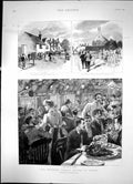 Old Print The Cyclists Sunday Dinner At Ripley The Anchor Inn Church 1891 19th