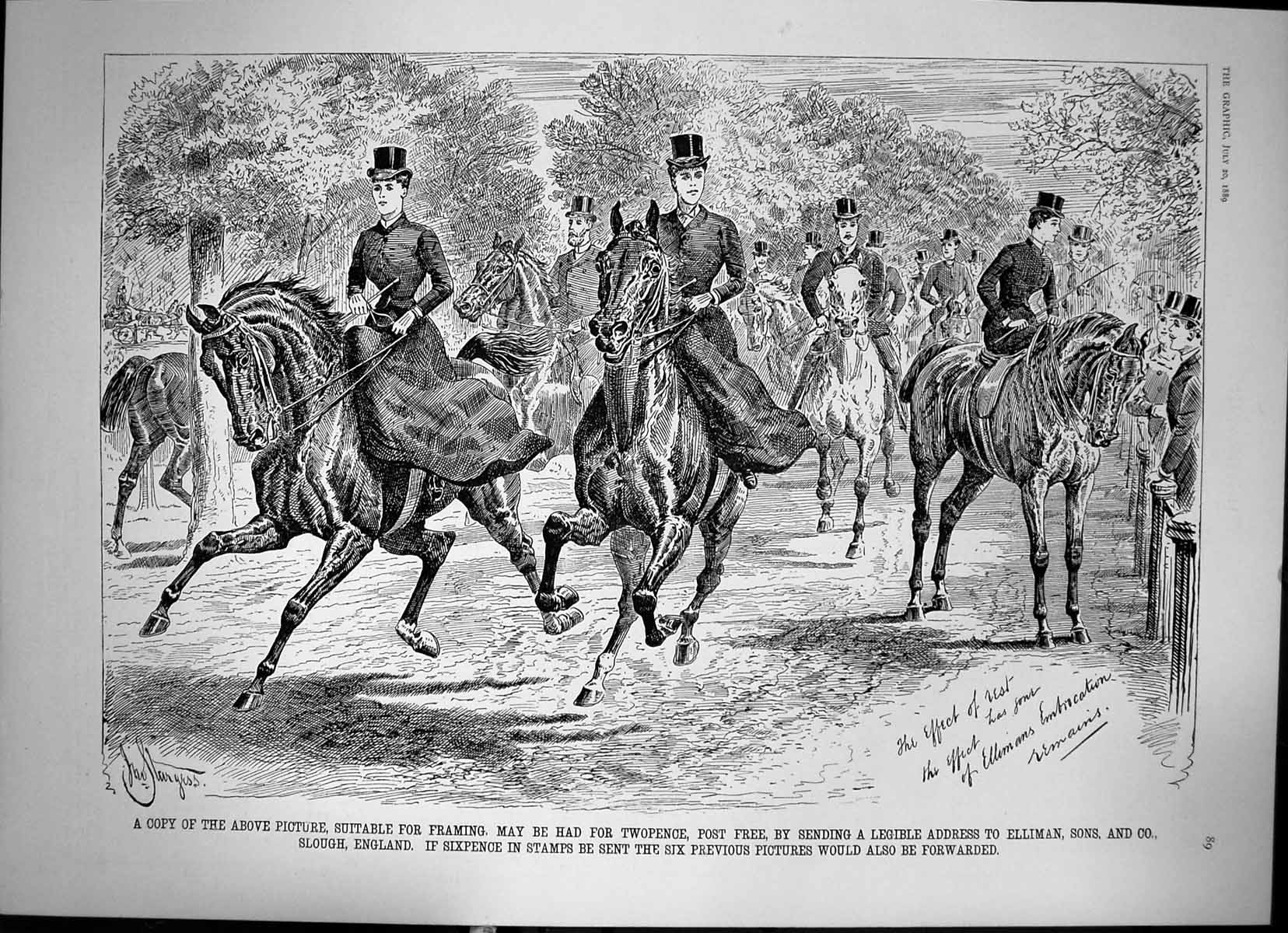 Old Print Copy Picture Suitable For Framing May Be Had For Twopence 1889 19th