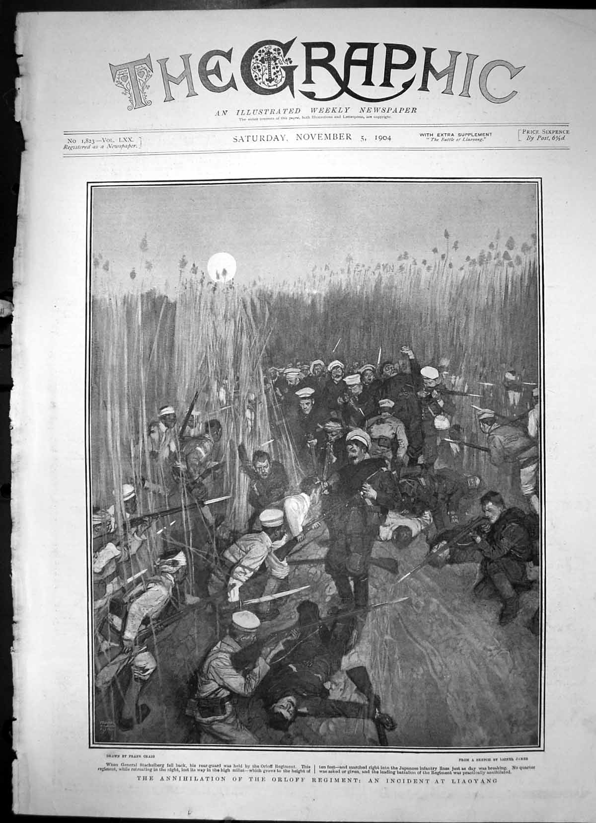 Antique Print Annihilation The Orloff Regiment An Incident At Liaoyang 1904