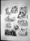 Antique Print Staying At A Country House Reminiscences The Past Autumn 1874