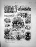 Antique Old Print 1874 Prince Wales France Stag-Hunt Chantilly Hunting Sport