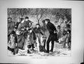 Old Antique Print 1870 Street Plug During Frost Water Tap Buckets Kettles 19th