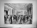 Original Old Antique Print 1870 Festivities Fishmongers Hall Court Dining Room