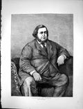 Original Old Antique Print Portrait Claimant Large Man