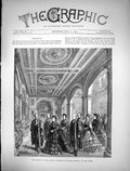 Old Antique Print 1870 Opening London University Buildings Arrival Queen 19th