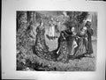 Original Old Antique Print Tichborne Crawls Man Torch Lady Walking Sticks