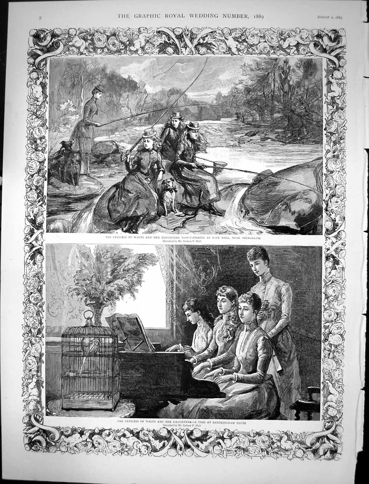 Old 1889 Princess Wales Daughters Trout Fishing Birk Hall Abergeldie Victorian