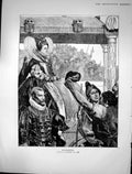 Original Old Antique Print 1872 Portrait Queen Elizabeth England 19th